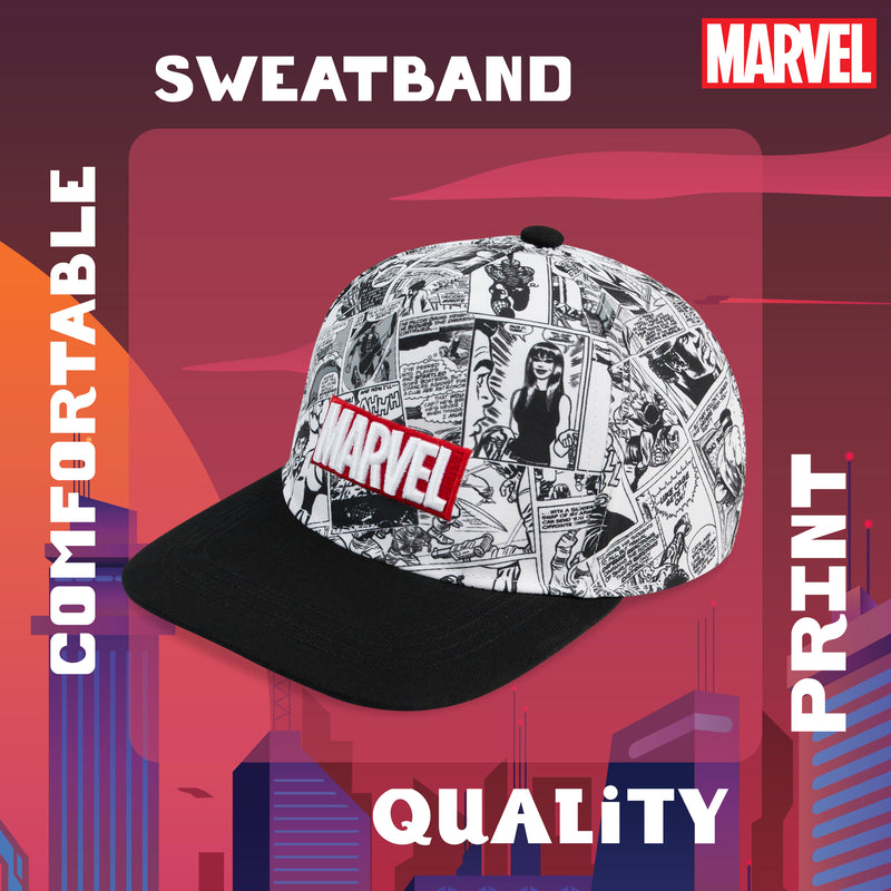 Marvel Baseball Cap for Boys and Teenagers - Black/White - Get Trend