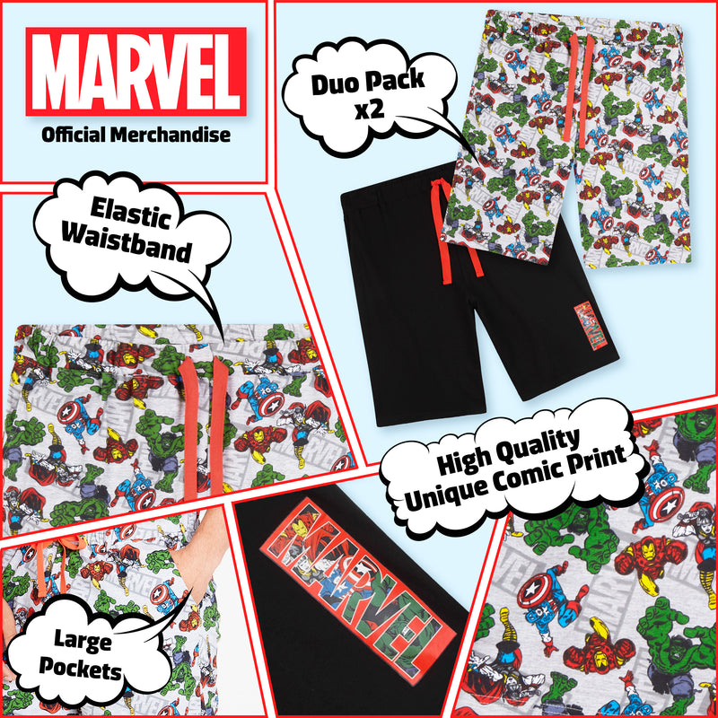 Marvel Avengers Mens Shorts, 2 Pack Marvel Gifts For Men - Get Trend