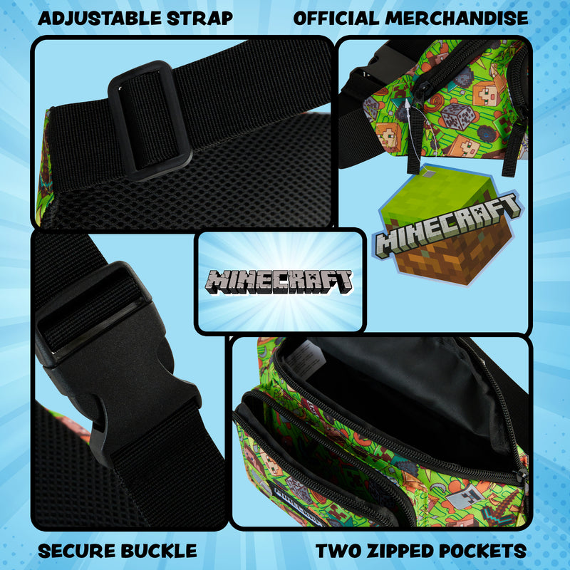 Minecraft Boys Fashion Waist Pack Adjustable Strap - Get Trend