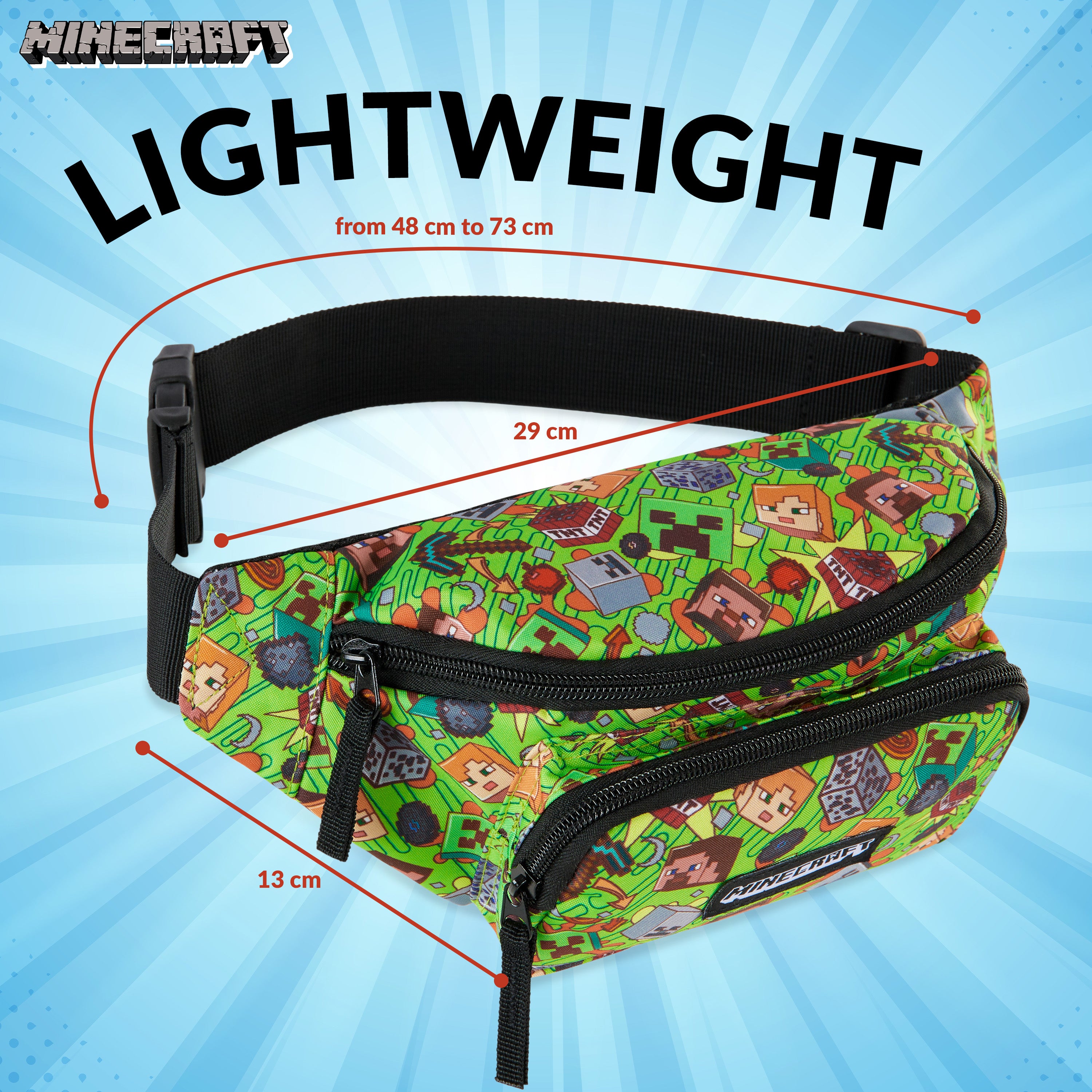 Minecraft Boys Fashion Waist Pack Adjustable Strap - Get Trend