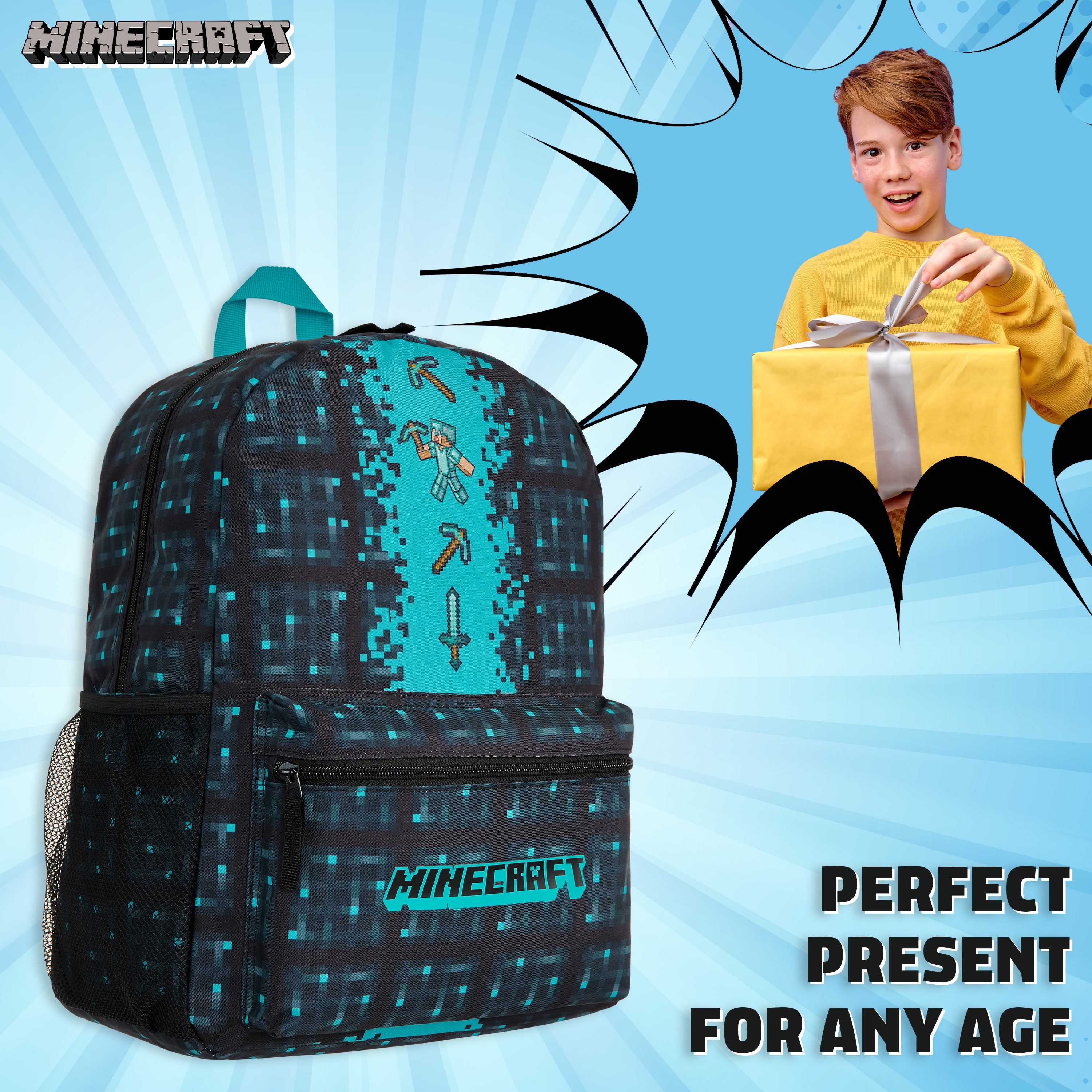 Minecraft School Bag Boys and Girls, Kids Backpack (Blue) - Get Trend