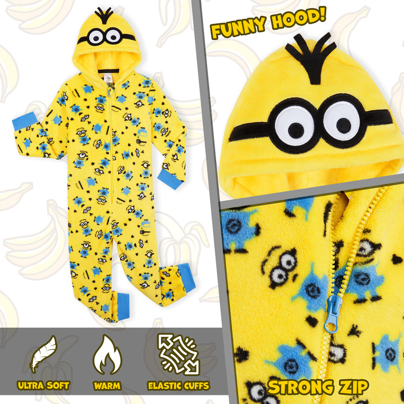 Minions Onesies for Boys - Hooded Onesie for Kids - Get Trend