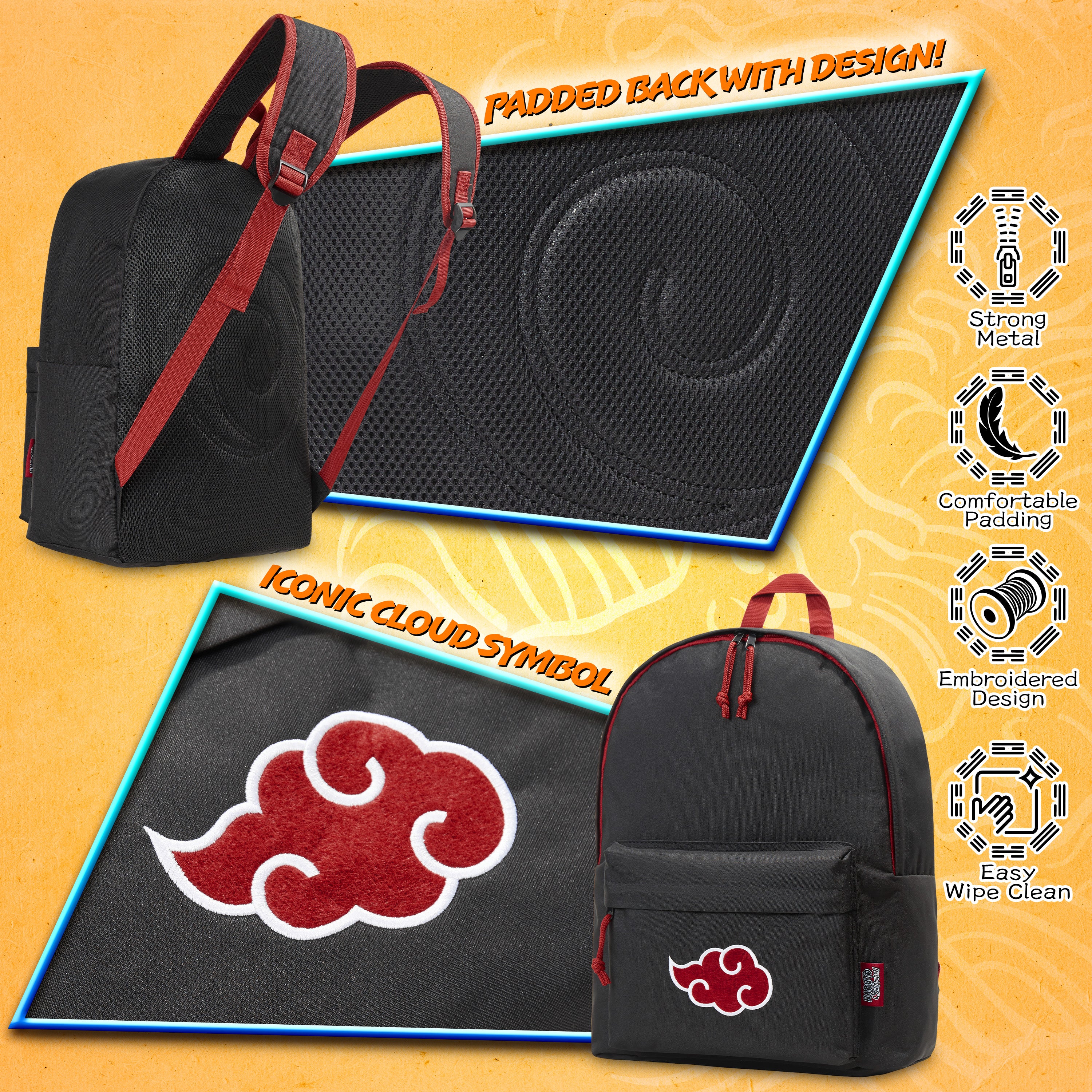 Naruto Backpack - Akatsuki Anime School Bag - Get Trend