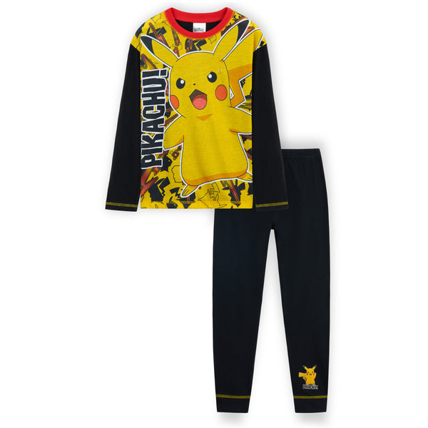Pokemon Pyjamas for Kids - Pikachu Long Sleeve Pyjamas Set for Boys - Get Trend