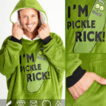 Rick and Morty Oversized Hoodie Blanket for Men, Rick and Morty Gifts (Green) - Get Trend
