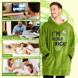 Rick and Morty Oversized Hoodie Blanket for Men, Rick and Morty Gifts (Green) - Get Trend