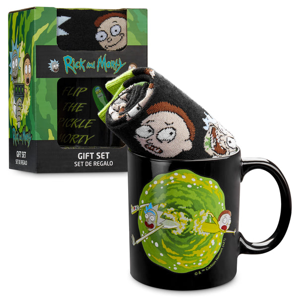 Rick and Morty Mug and Socks Set Pickle Rick Portal Mug Gift Set - Get Trend