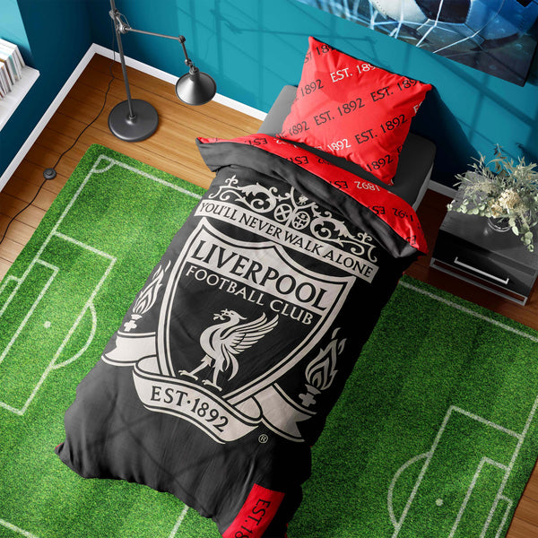 Liverpool F.C. Bedding & Linen, Single Duvet Set with Pillowcases, Football Gifts - Get Trend