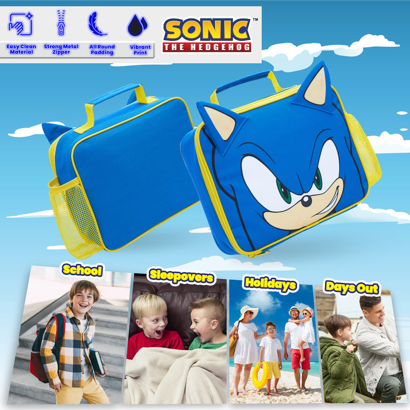Sonic The Hedgehog Lunch Box Kids Insulated Lunch Bag for Boys (Blue/Yellow) - Get Trend