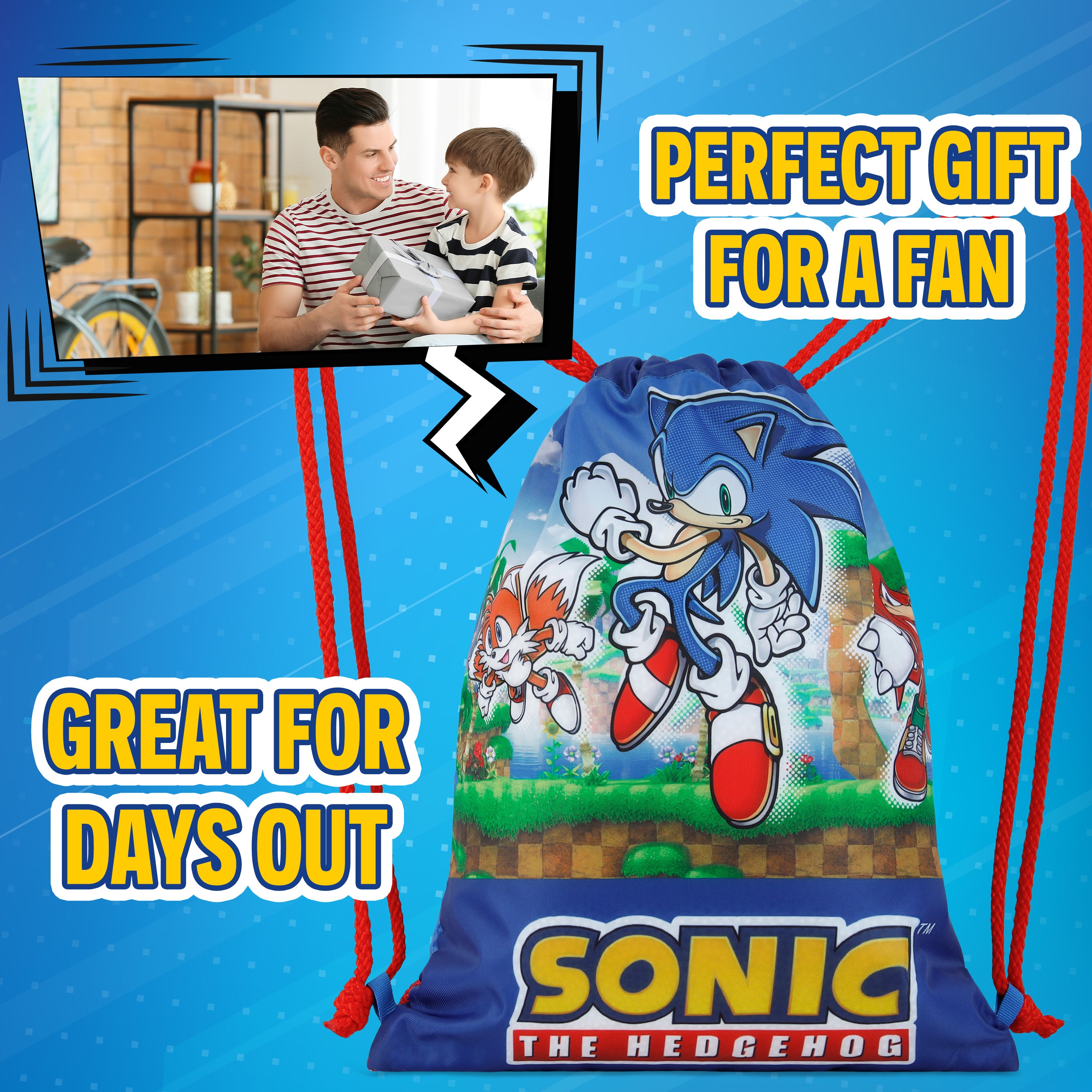 Sonic The Hedgehog Swimming Bag for Kids, Drawstring Bags - Get Trend