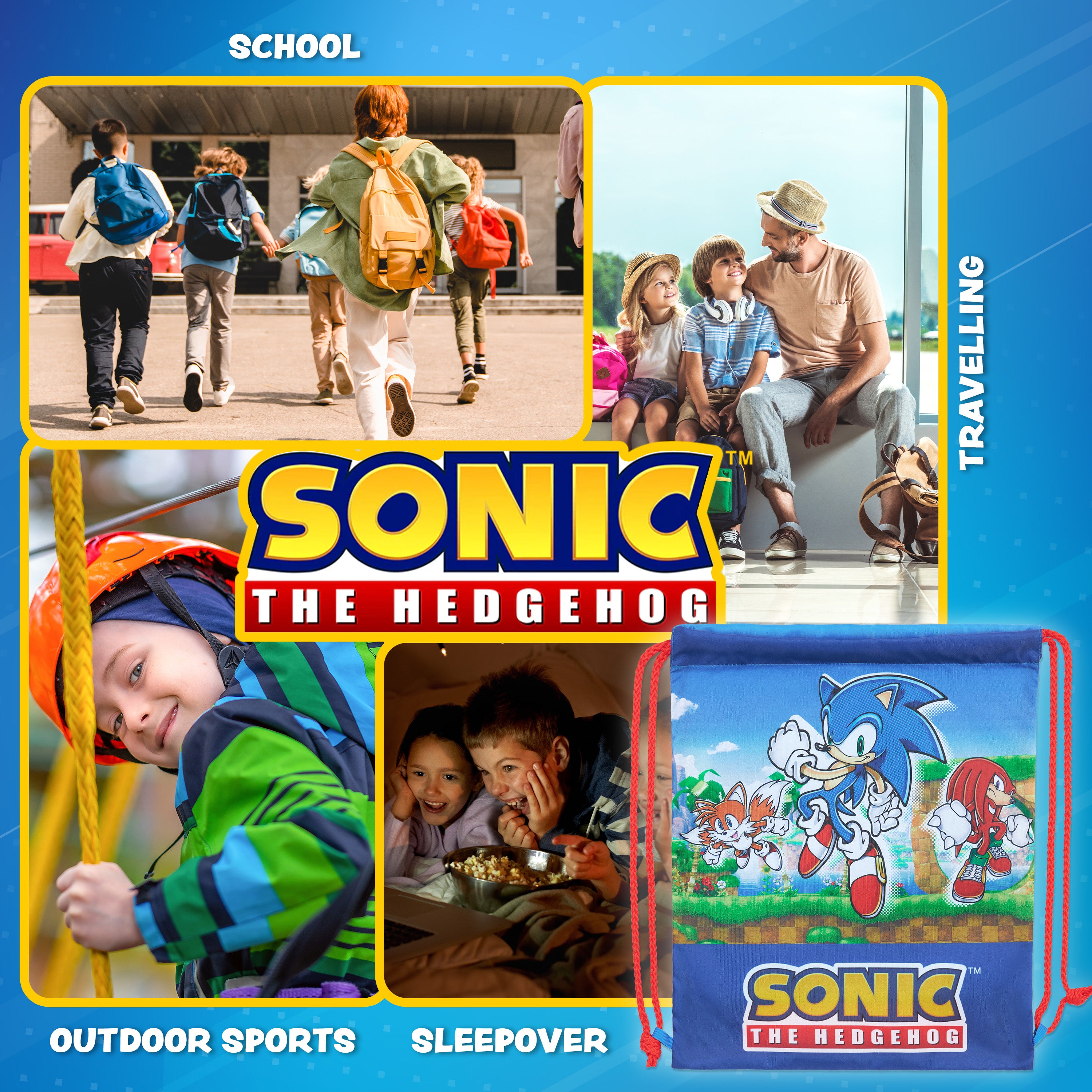 Sonic The Hedgehog Swimming Bag for Kids, Drawstring Bags - Get Trend