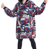 Marvel Spiderman Hoodie, Oversized Blanket Hoodie for Kids (Multi) - Get Trend