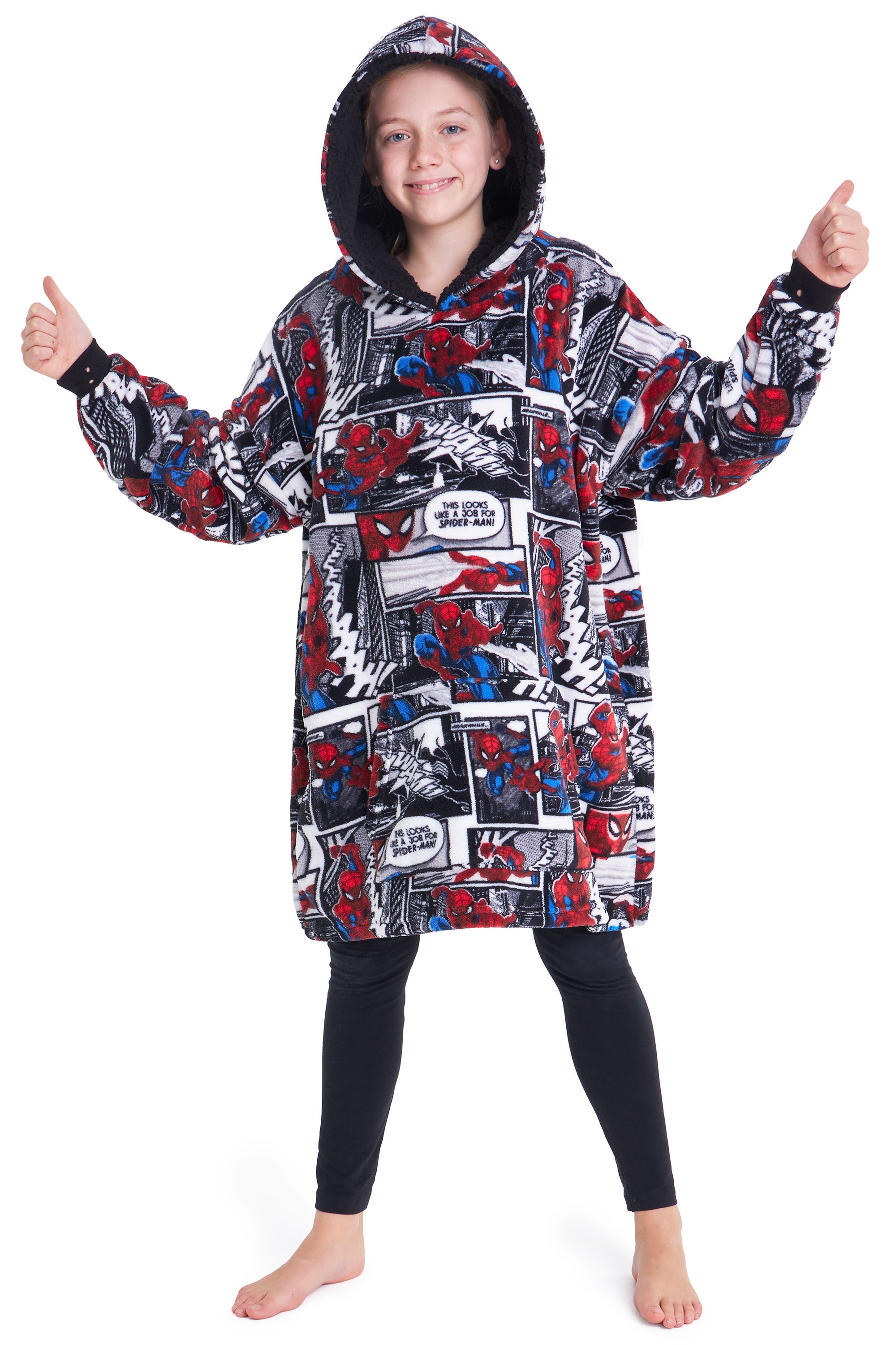 Marvel Spiderman Hoodie, Oversized Blanket Hoodie for Kids (Multi) - Get Trend
