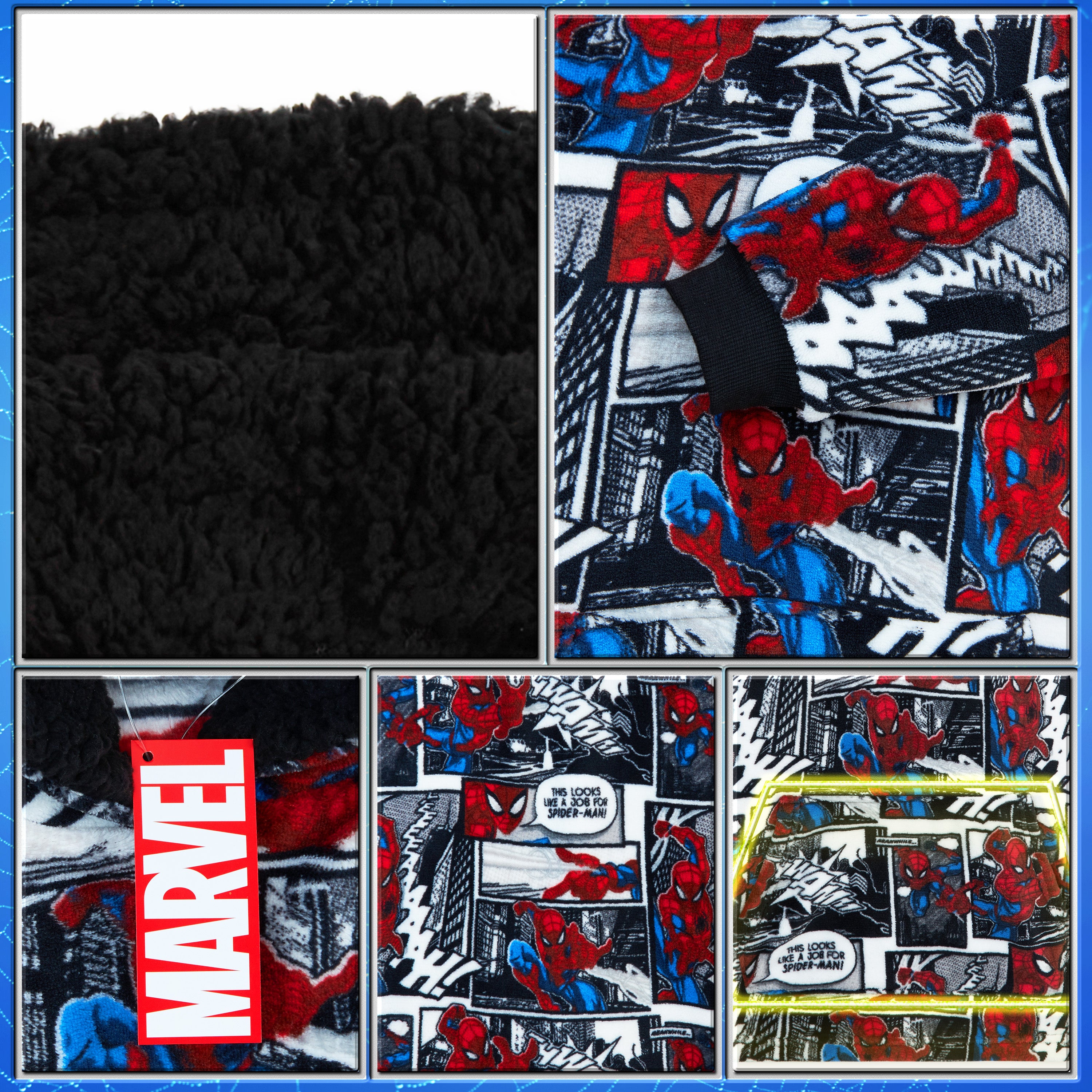 Marvel Spiderman Hoodie, Oversized Blanket Hoodie for Kids (Multi) - Get Trend