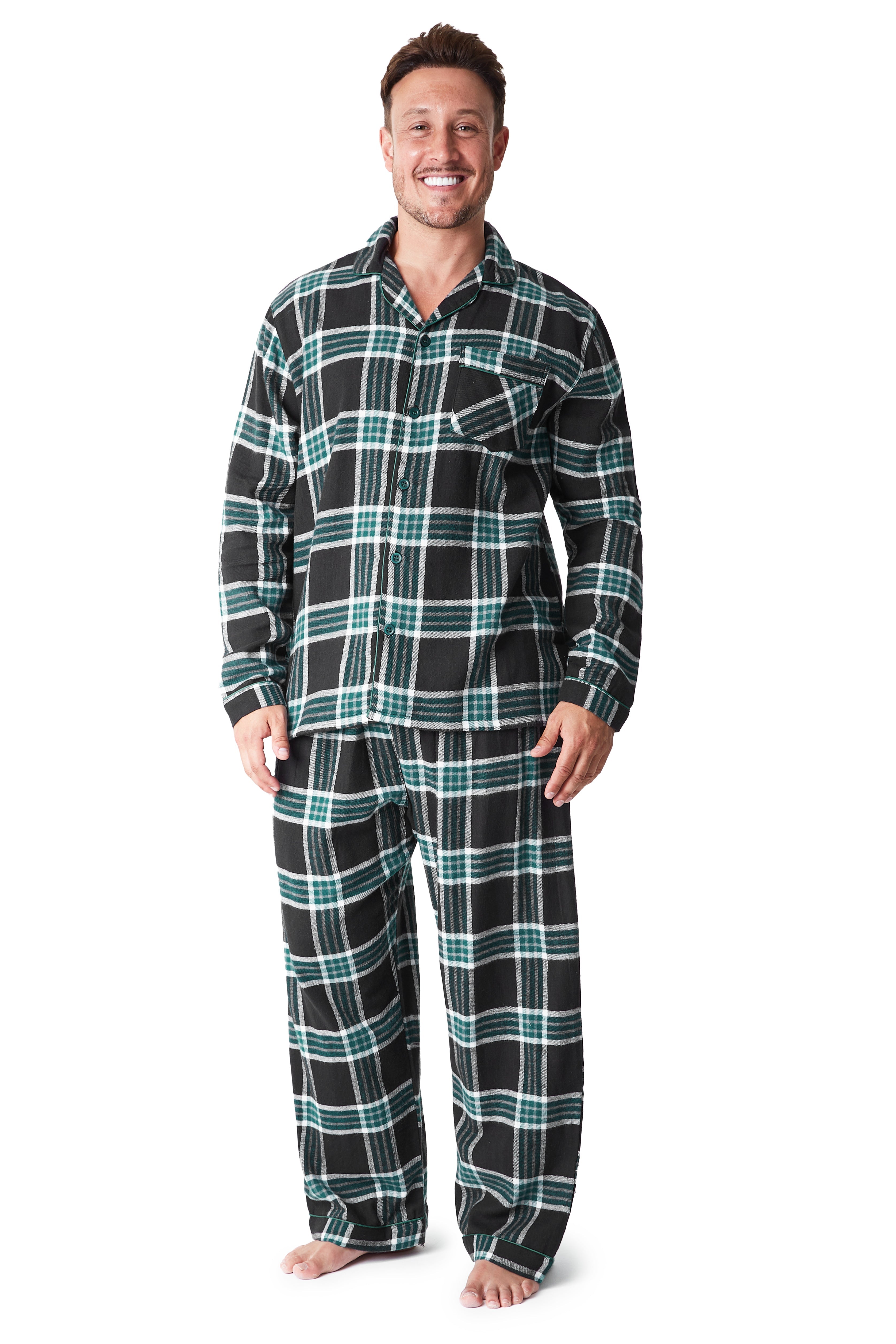 CityComfort Mens Pyjamas Set, Tartan Brushed Cotton Pyjamas - Get Trend