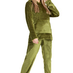 CityComfort Womens Pyjamas, Warm Fleece Hooded Pyjamas for Women Sets
