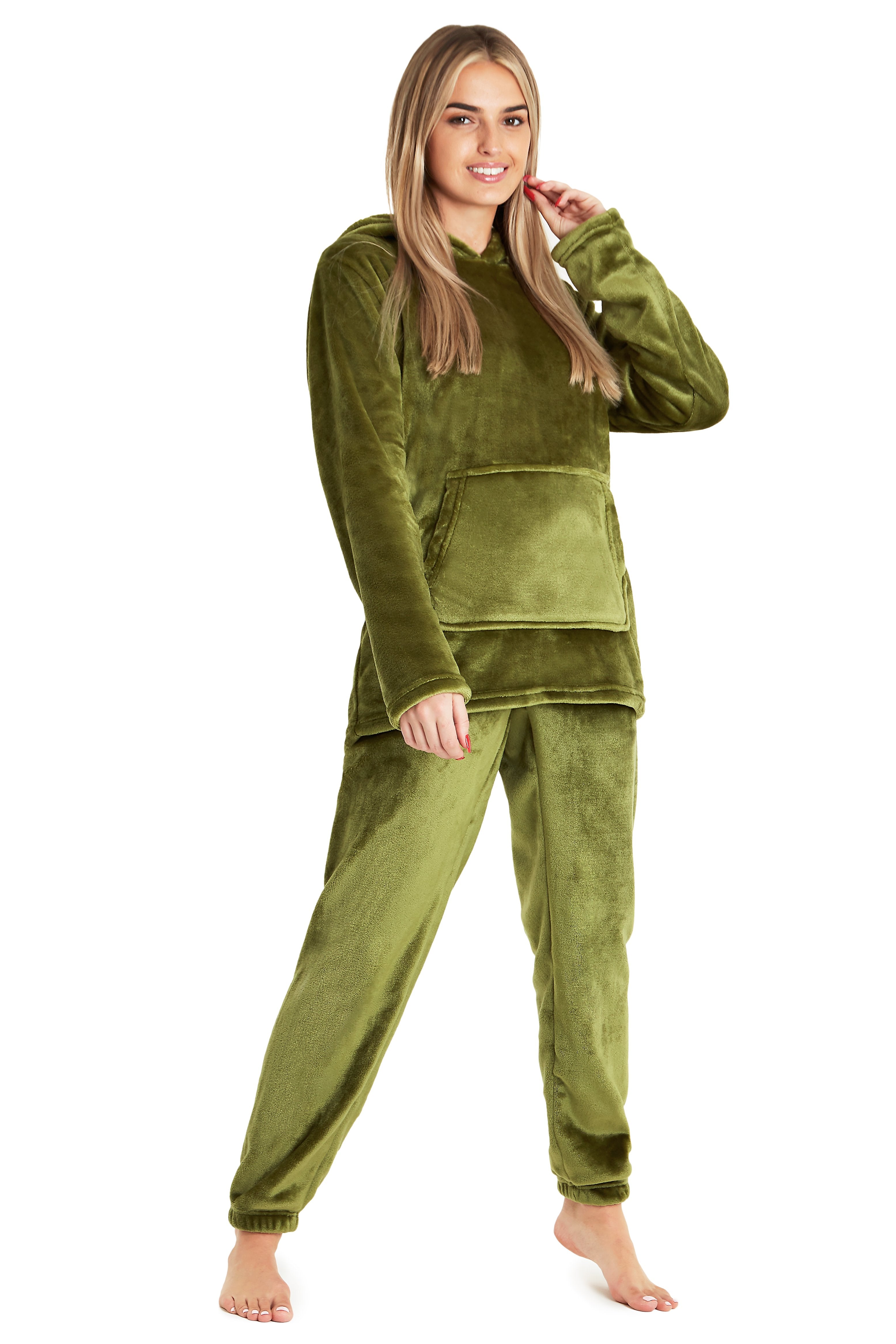 CityComfort Womens Pyjamas, Warm Fleece Hooded Pyjamas for Women Sets