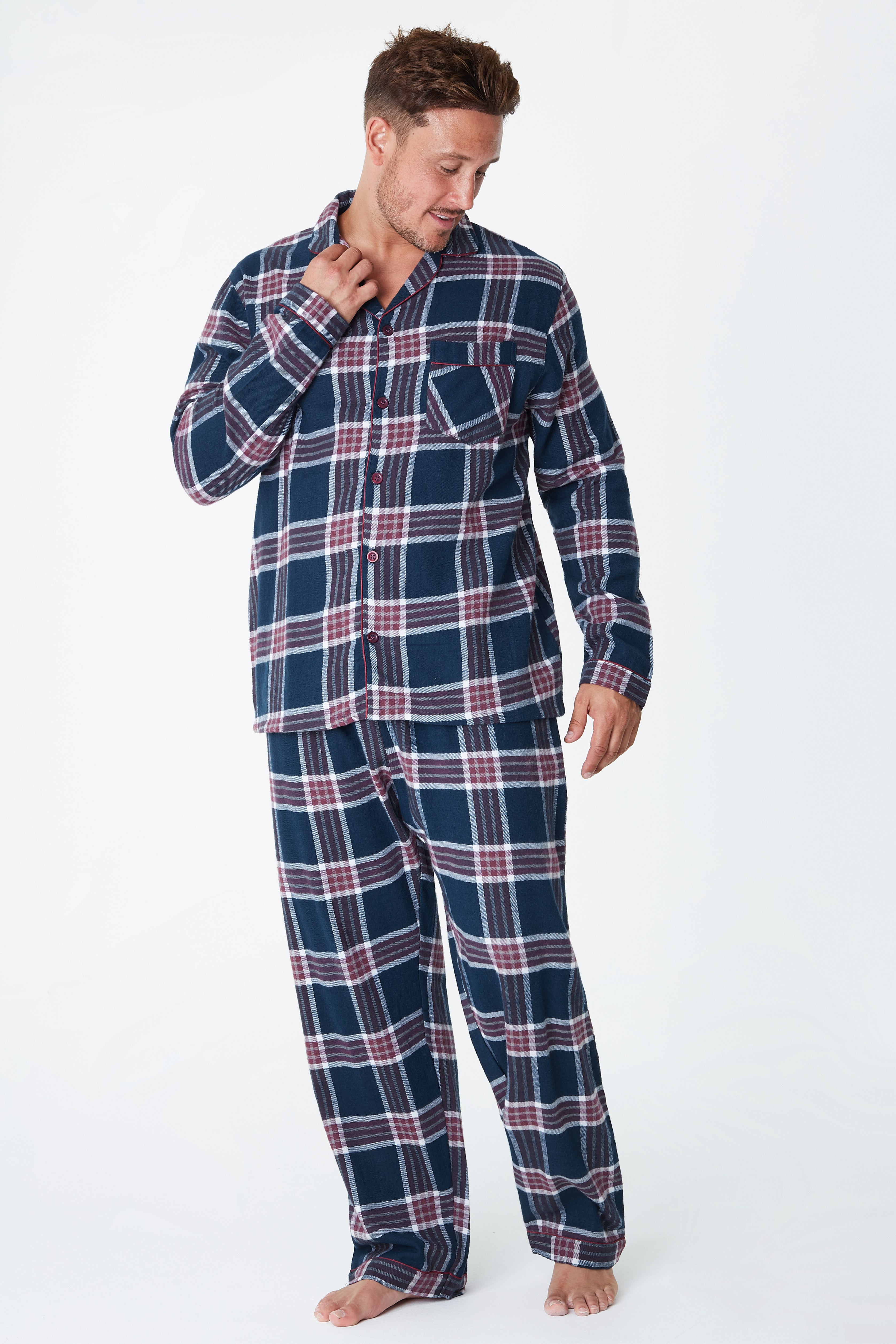 CityComfort Mens Pyjamas Set, Tartan Brushed Cotton Pyjamas - Get Trend