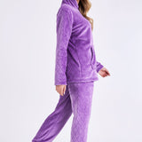 CityComfort Womens Pyjamas, Warm Fleece Hooded Pyjamas for Women Sets