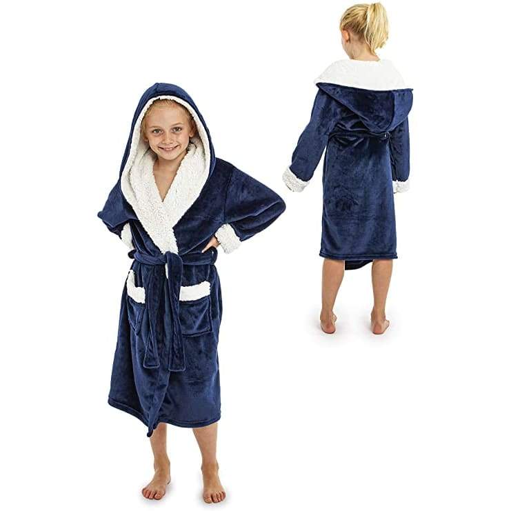 Citycomfort Fleece Dressing Gown Kids Towelling Robe Bathrobe Plush Super Soft Dressing Gown Citycomfort £10.95