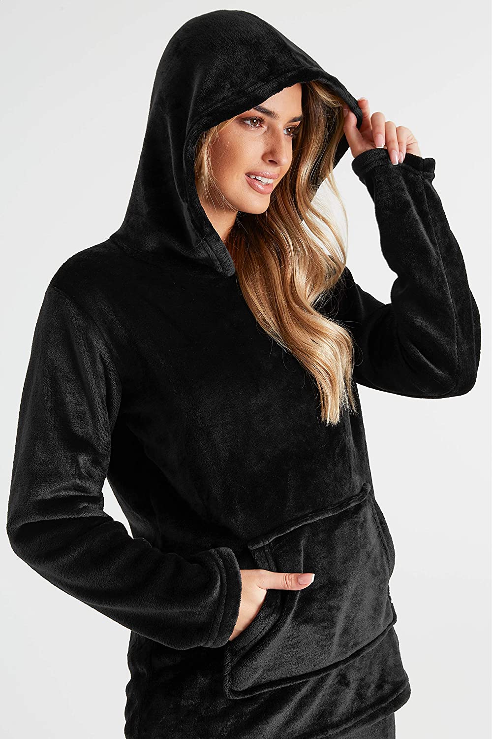 CityComfort Womens Pyjamas, Warm Fleece Hooded Pyjamas for Women Sets