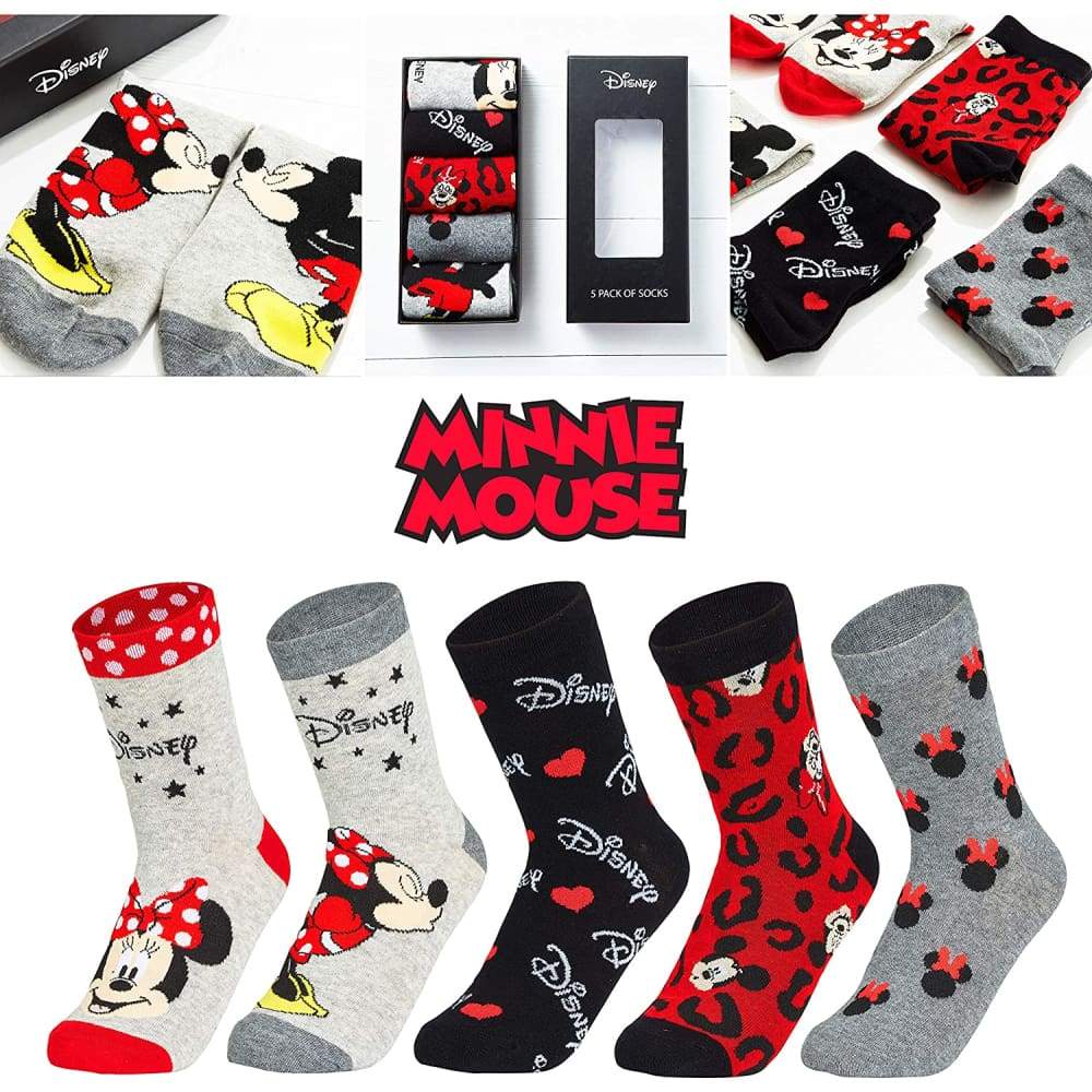 Disney Minnie Mouse and Mickey Mouse Socks Pack of 5 Size 4-7 Socks Disney £9