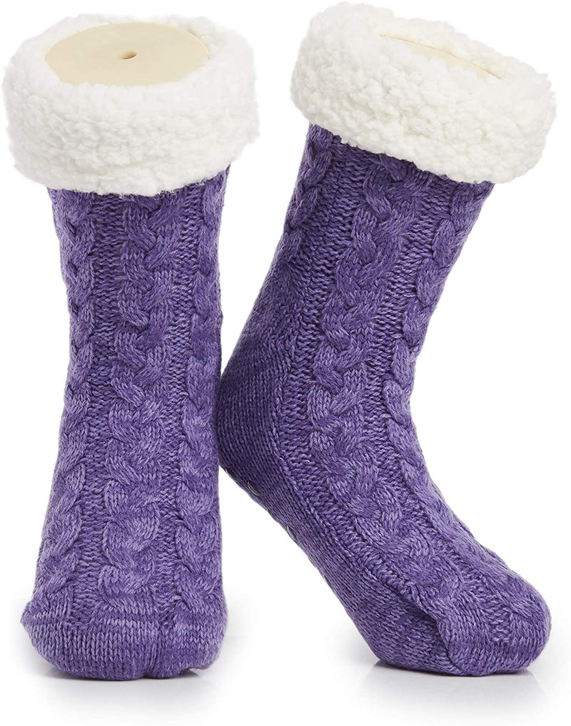 CityComfort Knitted Fluffy Slipper Socks for Women and Men - Get Trend