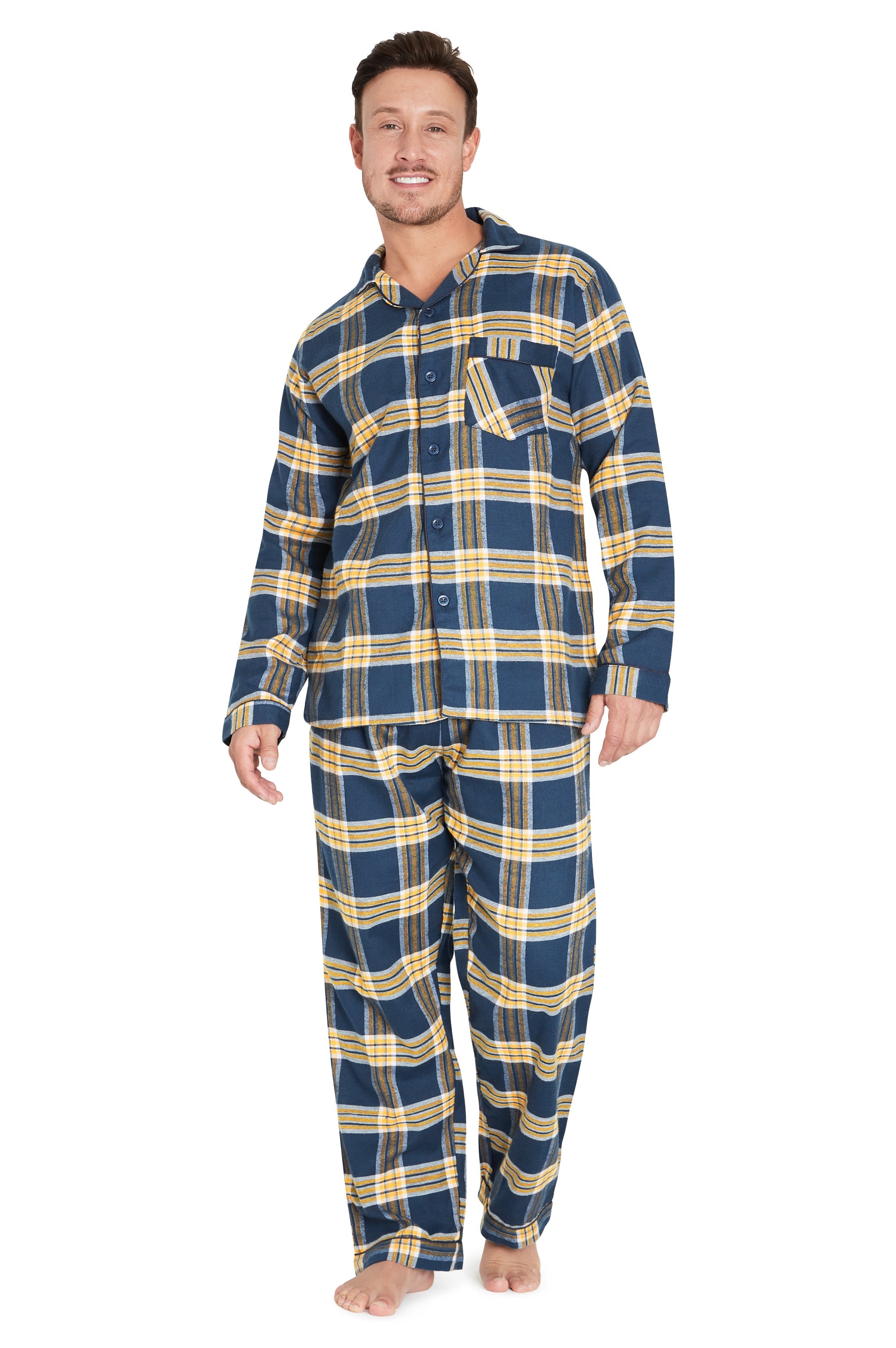 CityComfort Mens Pyjamas Set, Tartan Brushed Cotton Pyjamas - Get Trend