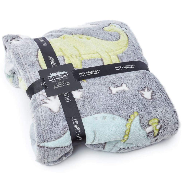 Citycomfort Glow in the Dark Dinosaur Fleece Blankets for Boys Girls and Toddlers Blanket Citycomfort £13.49