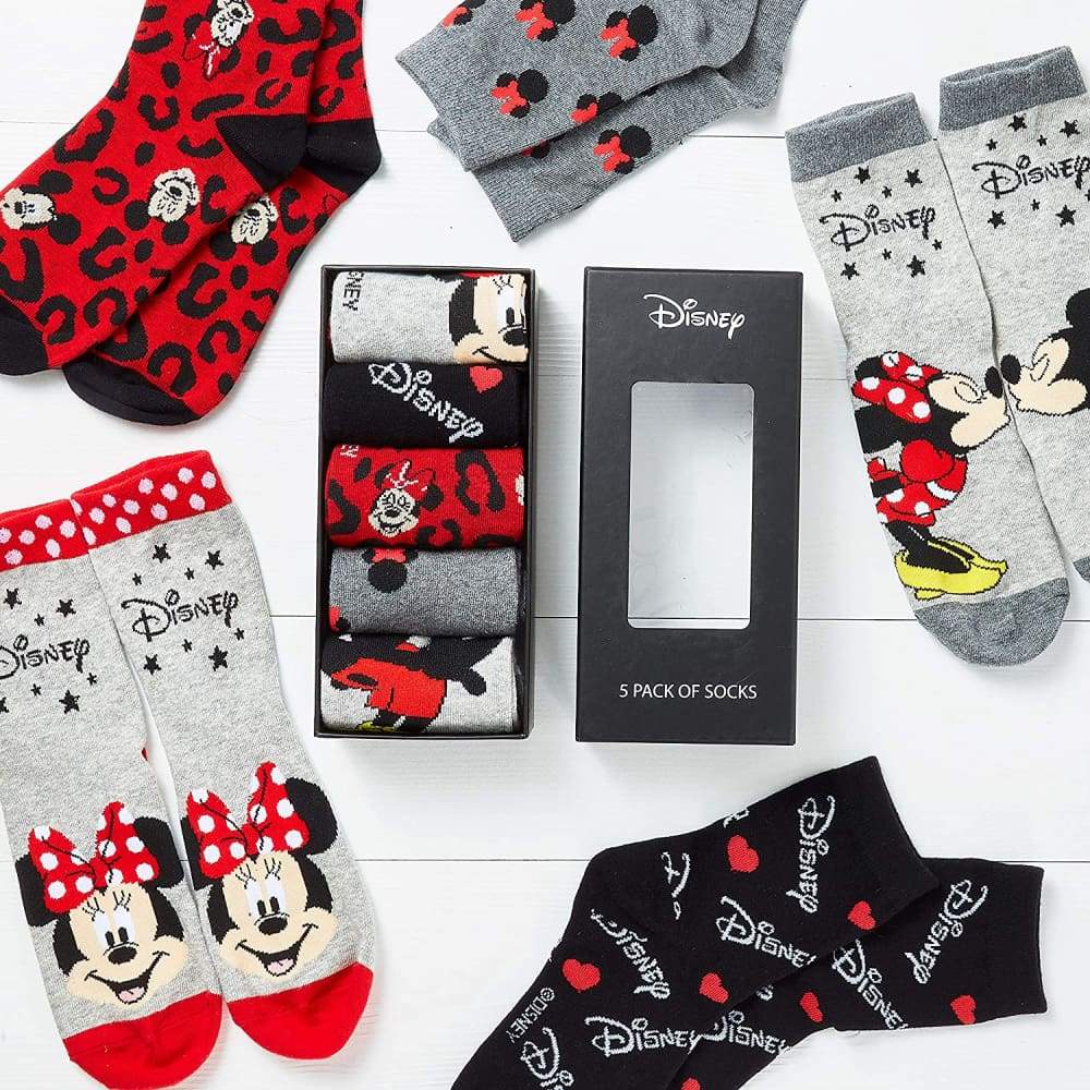 Disney Minnie Mouse and Mickey Mouse Socks Pack of 5 Size 4-7 Socks Disney £9