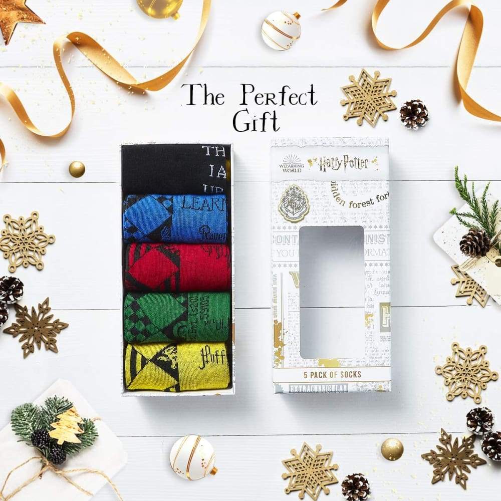 Harry Potter 5 Pack Socks in Size 4-7 Hogwarts Houses Novelty Clothes Socks Harry Potter £9