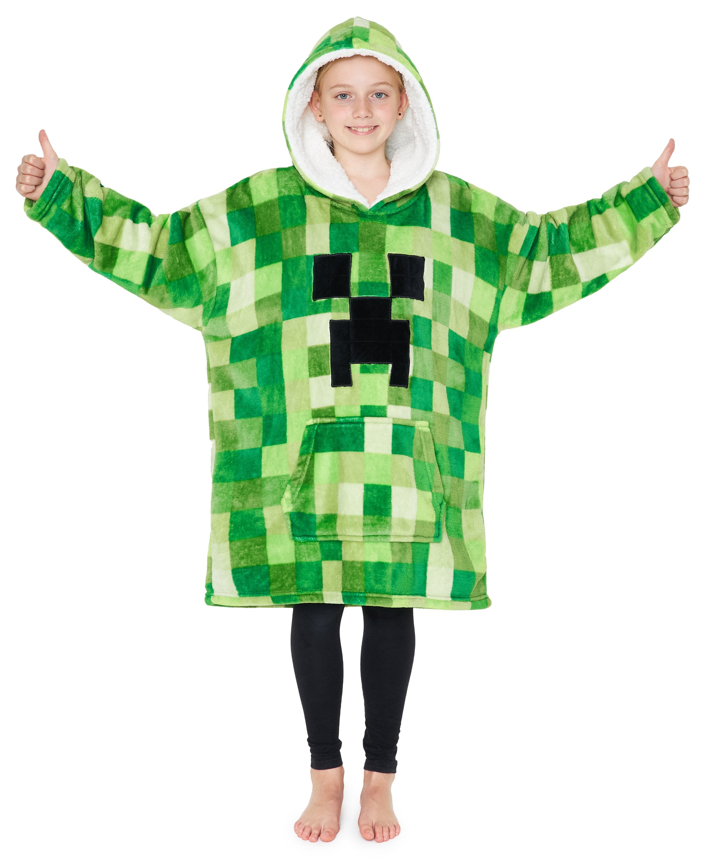 Minecraft Green Hoodie for Kids, Oversized Blanket Hoodie Boys, Minecr