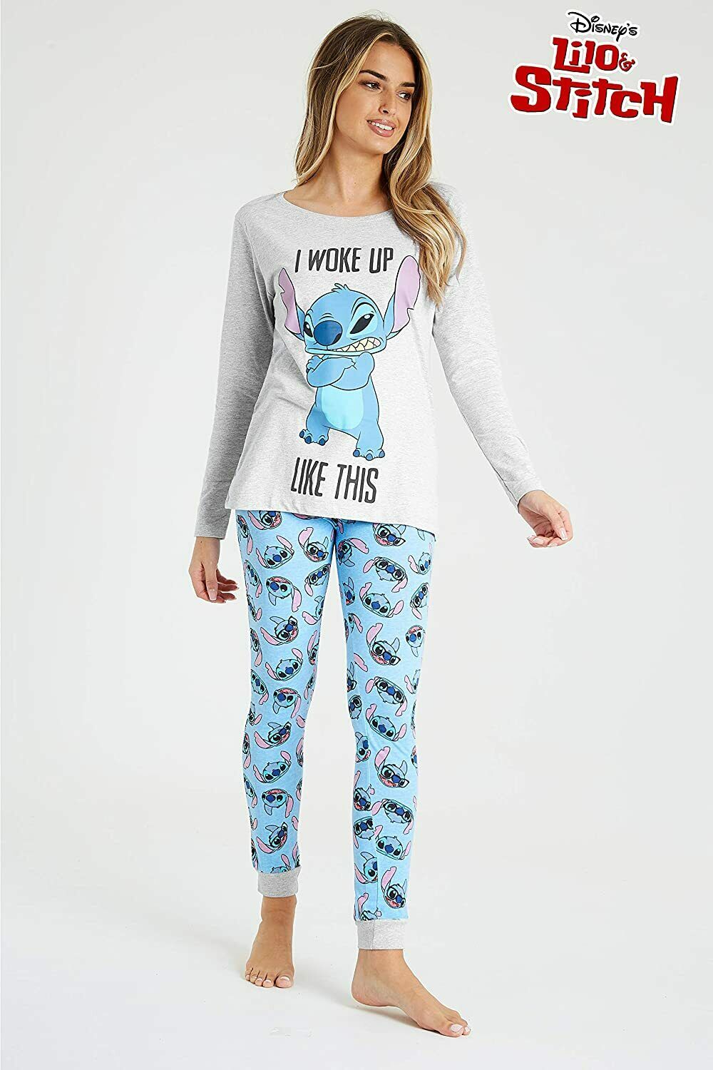 Disney Lilo & Stitch Ladies Pyjama Ser - Long Sleeve Top & Leggings - Get Trend