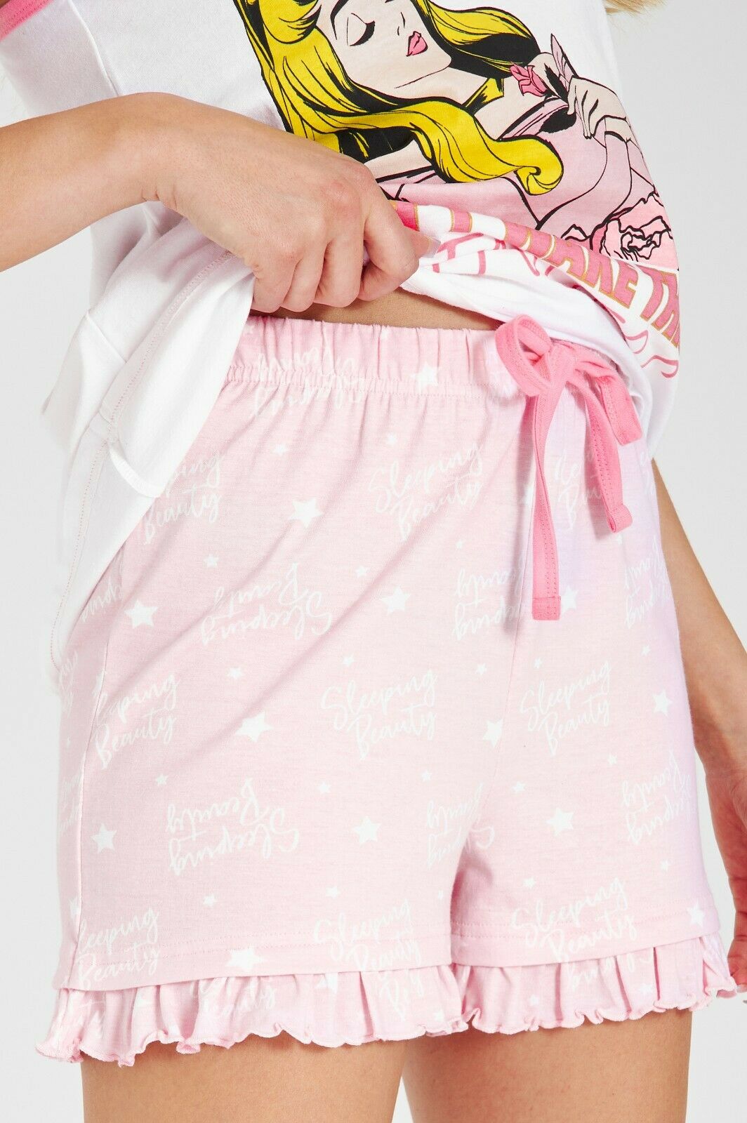 Disney Ladies Pyjamas Set, Cami Top & Sleep Shorts Sleeping Beauty Women PJs - Get Trend