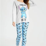 Disney Lilo & Stitch Ladies Pyjama Ser - Long Sleeve Top & Leggings - Get Trend