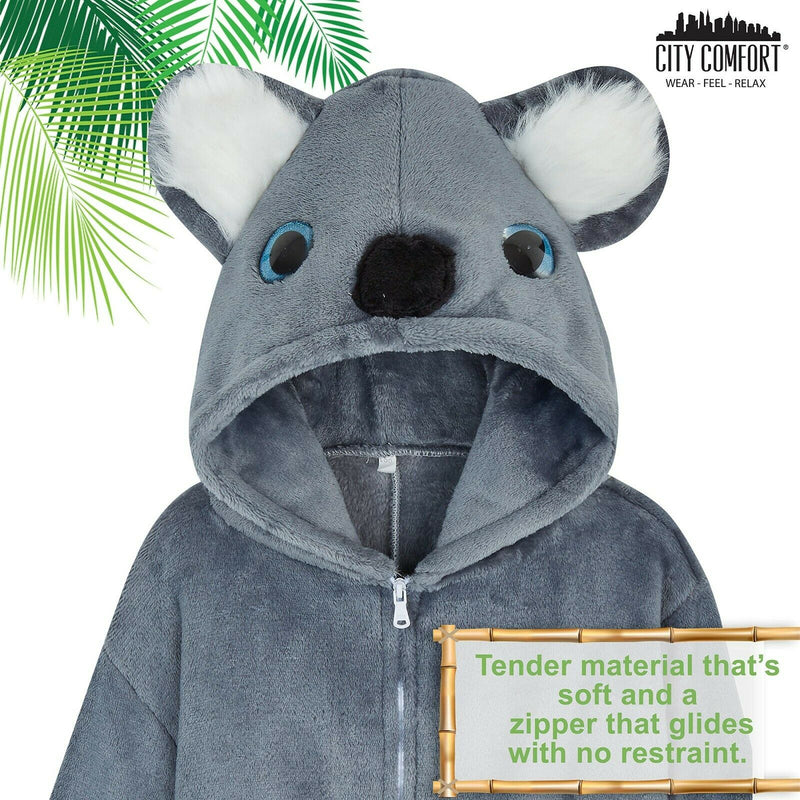 CityComfort Koala Onesie Fleece Pyjamas Jumpsuit for Kids Children - Get Trend