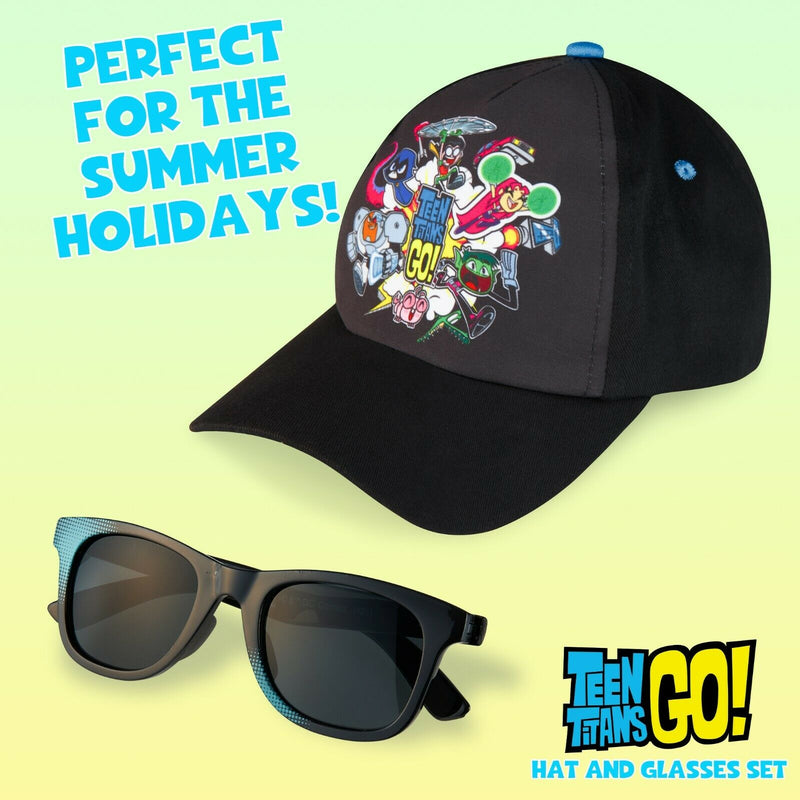 Teen Titans Go! Baseball Cap and Kids Sunglasses Set, Boys Sun Hat, Sunglasses - Get Trend