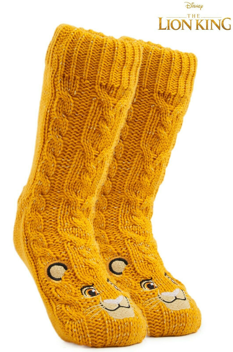 Disney Lion King Knitted Warm Fluffy Slipper Socks For Women - Get Trend