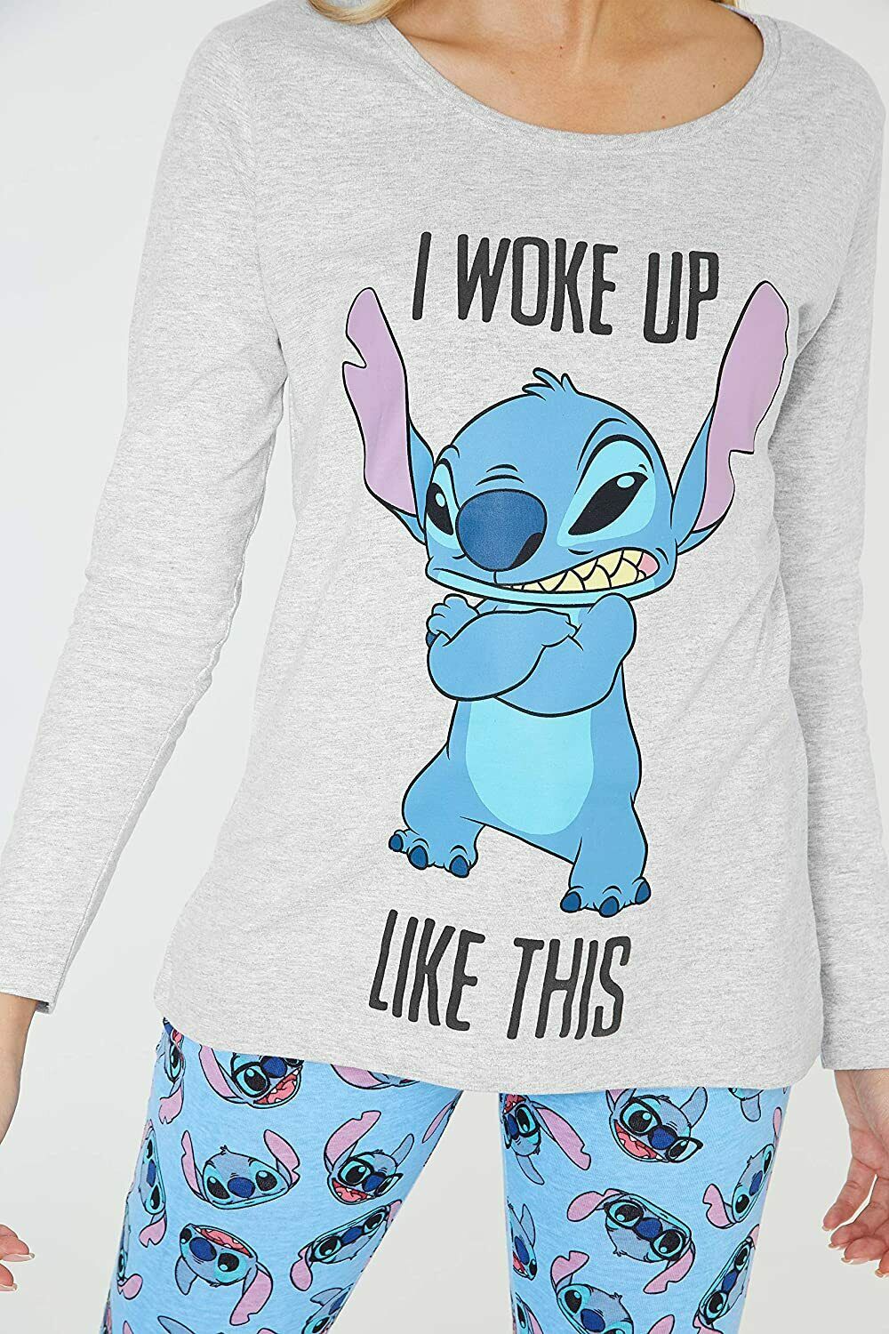 Disney Lilo & Stitch Ladies Pyjama Ser - Long Sleeve Top & Leggings - Get Trend