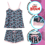 Disney Ladies Pyjamas Set, 2 Piece Short Pjs for Women Character Stitch - Get Trend