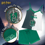 Harry Potter Ladies Pyjamas, Team Slytherin Womens Shorts and Top Set, - Get Trend