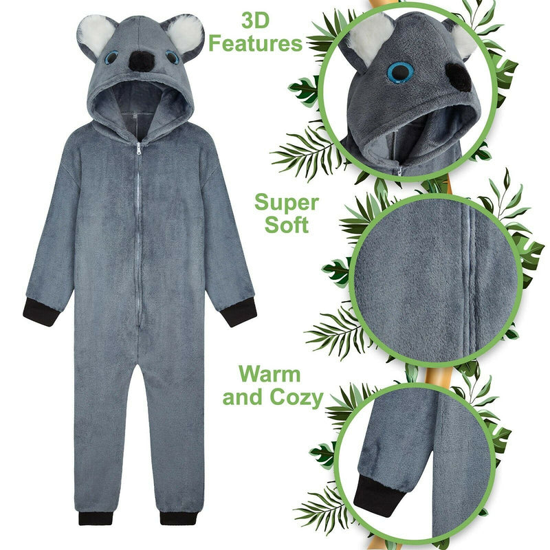 CityComfort Koala Onesie Fleece Pyjamas Jumpsuit for Kids Children - Get Trend
