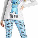 Disney Lilo & Stitch Ladies Pyjama Ser - Long Sleeve Top & Leggings - Get Trend