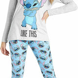 Disney Lilo & Stitch Ladies Pyjama Ser - Long Sleeve Top & Leggings - Get Trend
