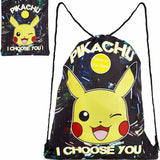 Pokemon Drawstring, Gym, Lightweight Black Bag, Glow in the Dark Kids Adults - Get Trend