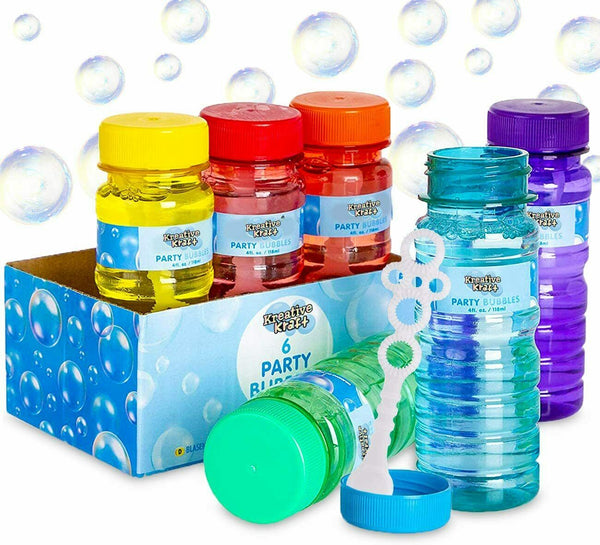 KreativeKraft Pack of 6 Mini Bubbles Solution Bottles With Wand For Kids Boys Girls - Get Trend