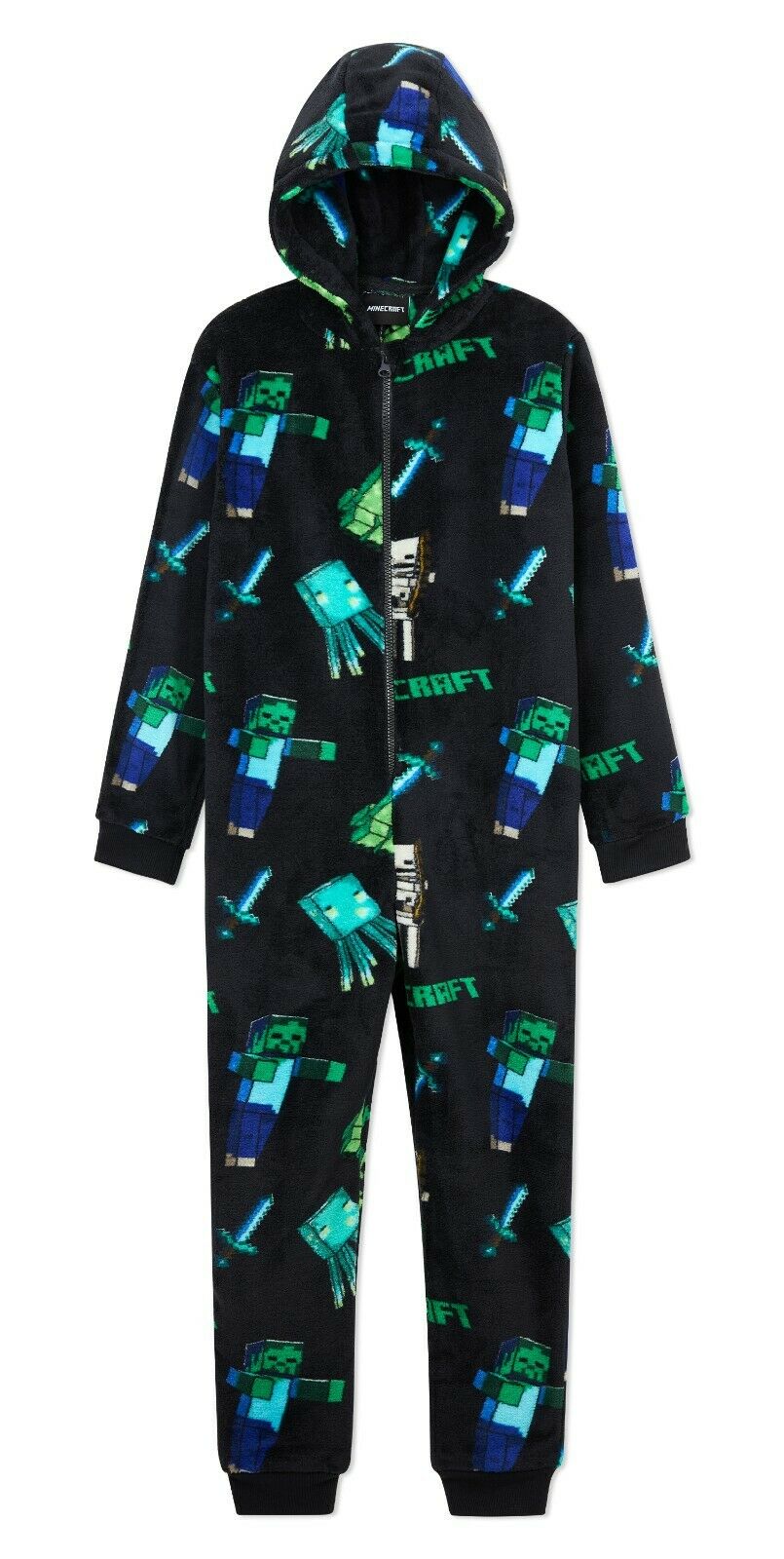 Minecraft Onesie for Boys, Kids Pyjamas, Soft Hooded Gaming Sleepsuit Sleepwear - Get Trend