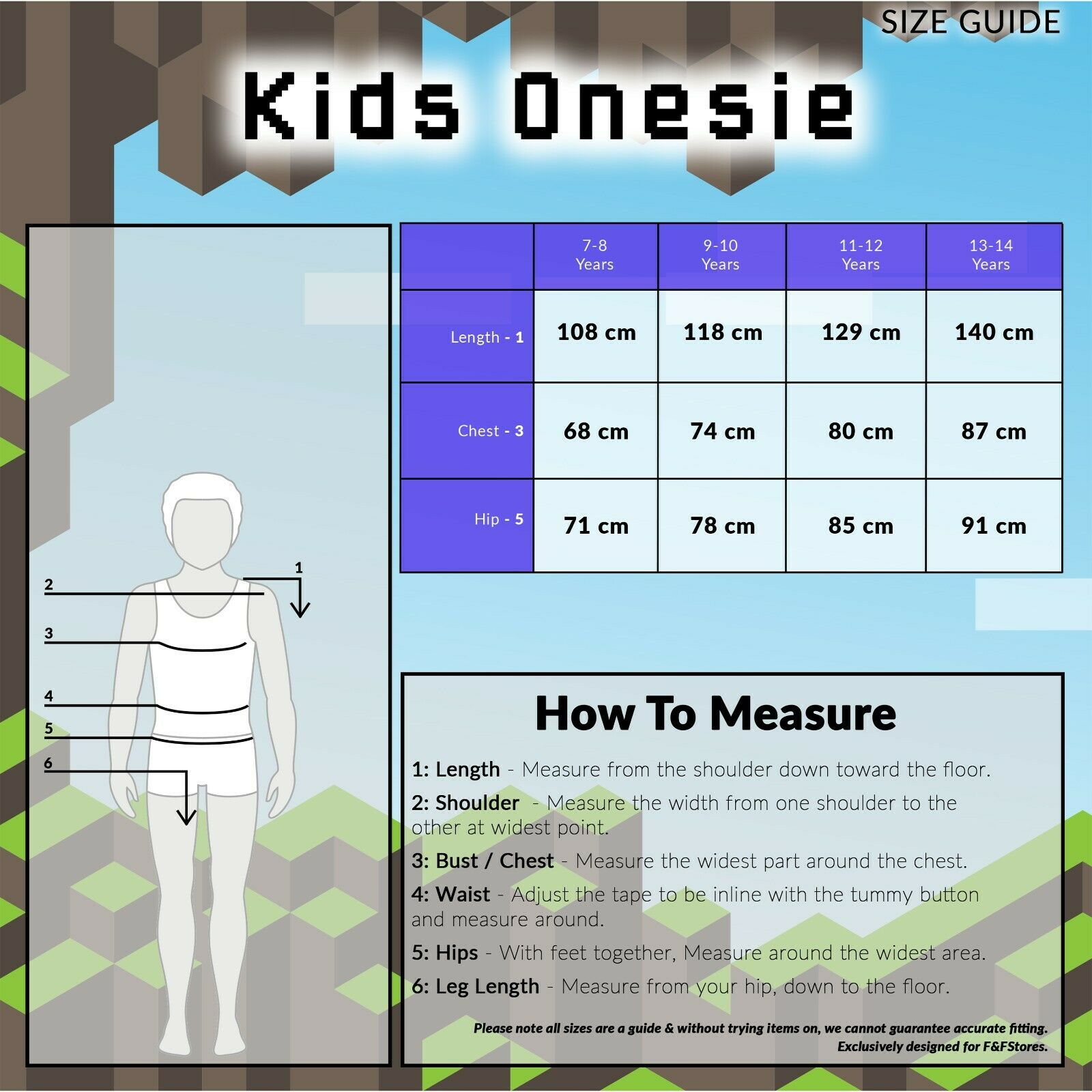 Minecraft Onesie for Boys, Kids Pyjamas All in One, Children Pj Jumpsuit, Super Soft Hooded Onesies - Get Trend