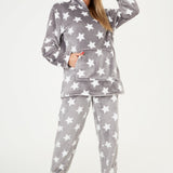 CityComfort Womens Pyjamas, Warm Fleece Hooded Pyjamas for Women Sets
