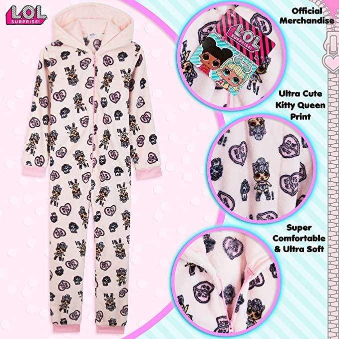 L.o.l. Surprise! Onesies Pj Jumpsuit with Kitty Queen Lol Dolls for Children Girls Onesie Lol Surprise! £15.49